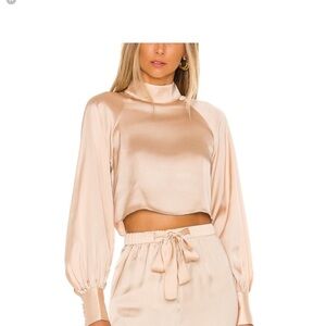 L’ACADEMIE Joli Satin Crop Top Size S